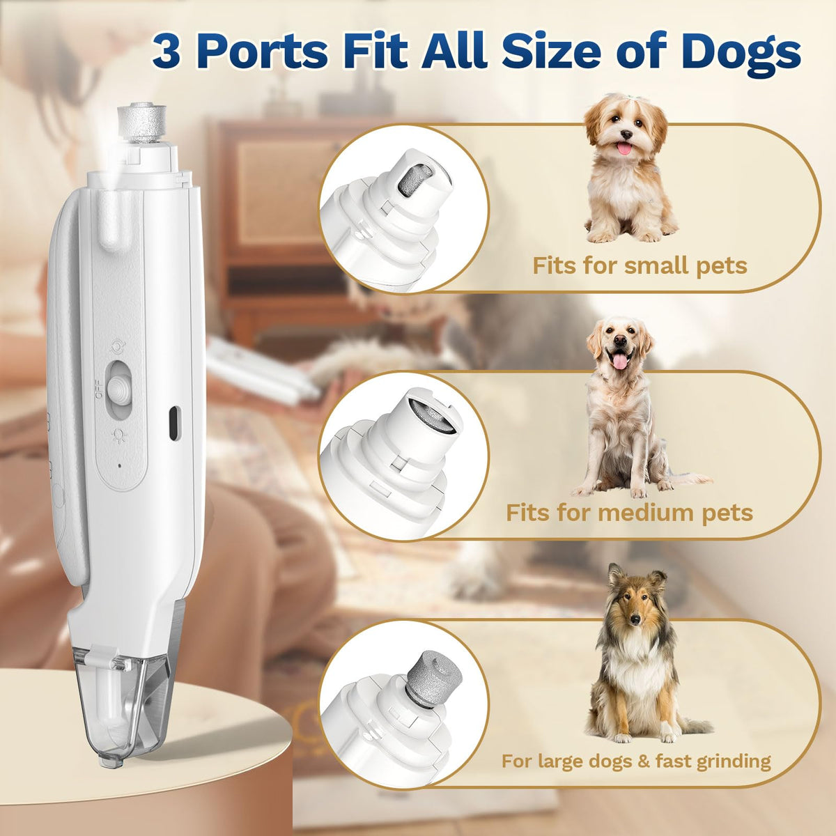2-in-1 Dog Nail Clippers & Grinder with LED Light D610