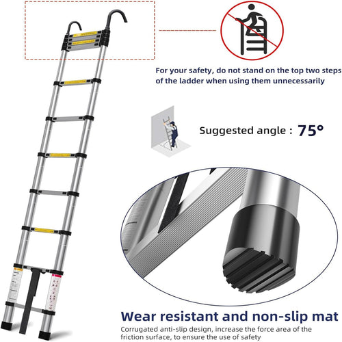 10.5ft Aluminum Telescoping Ladder 330 lbs Capacity K568028