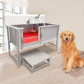 53'' Stainless Steel Pet Grooming Tub with Walk-in Stairs W883