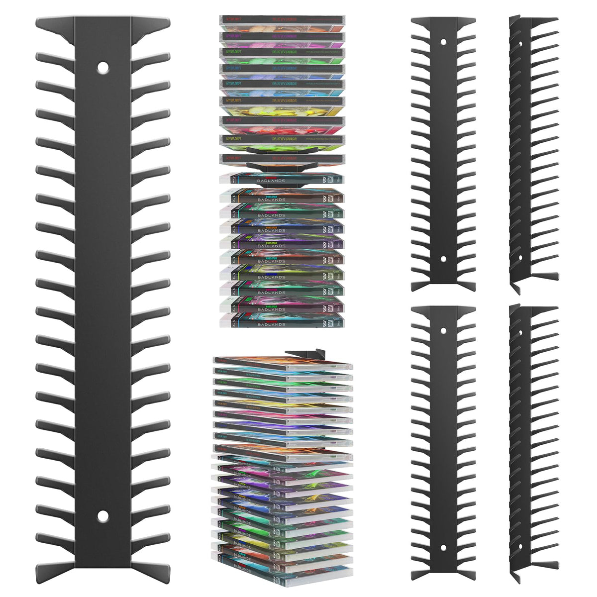 4 Pack Wall Mount Metal DVD Shelf P272904