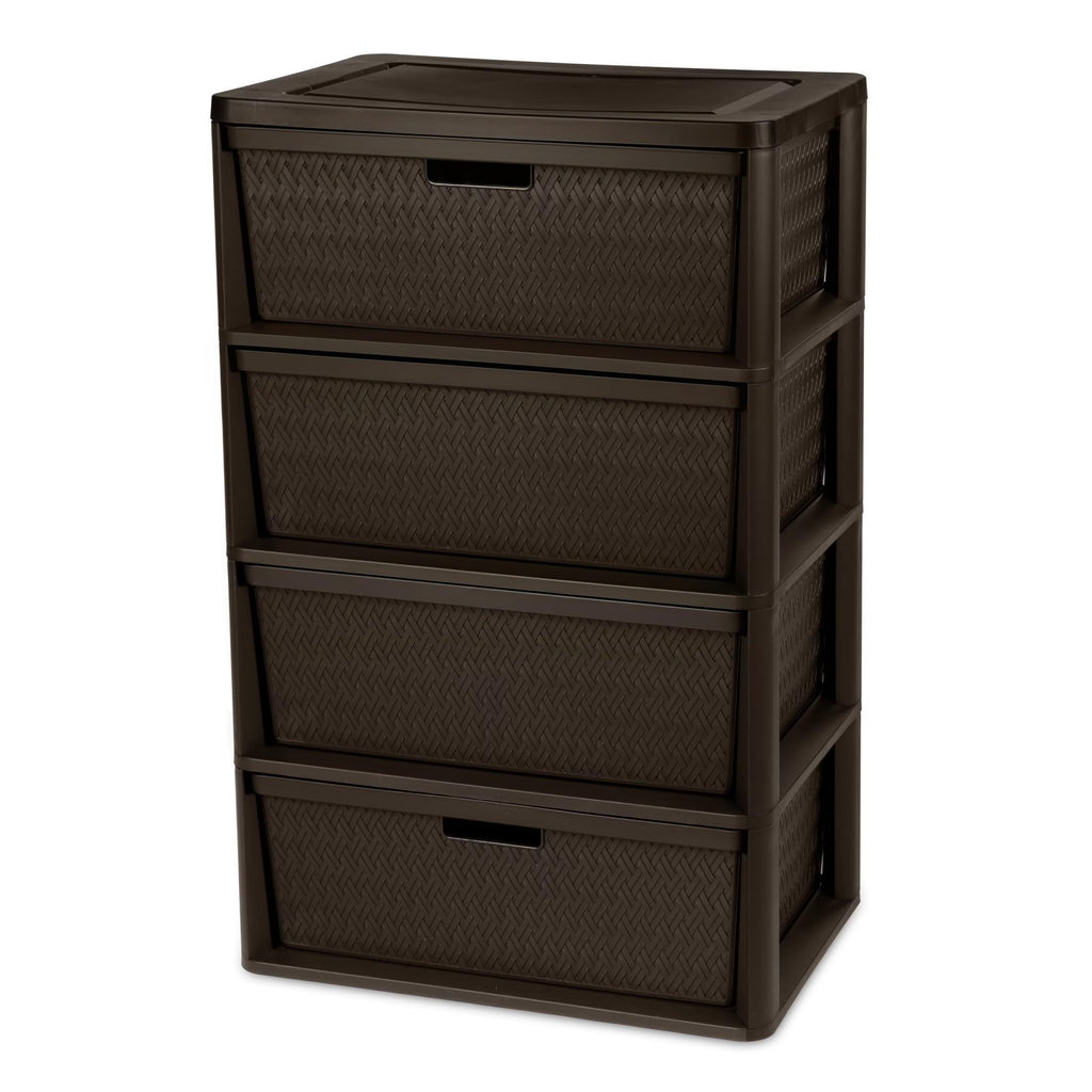 Brown 4 Drawer Plastic Storage Organizer J4220