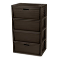 Brown 4 Drawer Plastic Storage Organizer J4220
