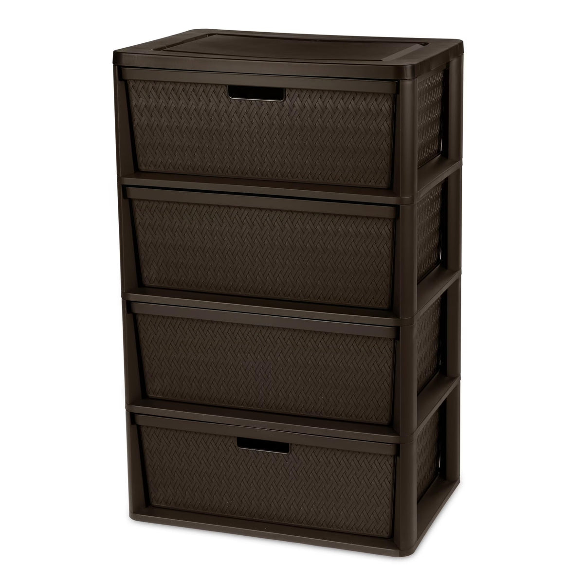 Brown 4 Drawer Plastic Storage Organizer J4220