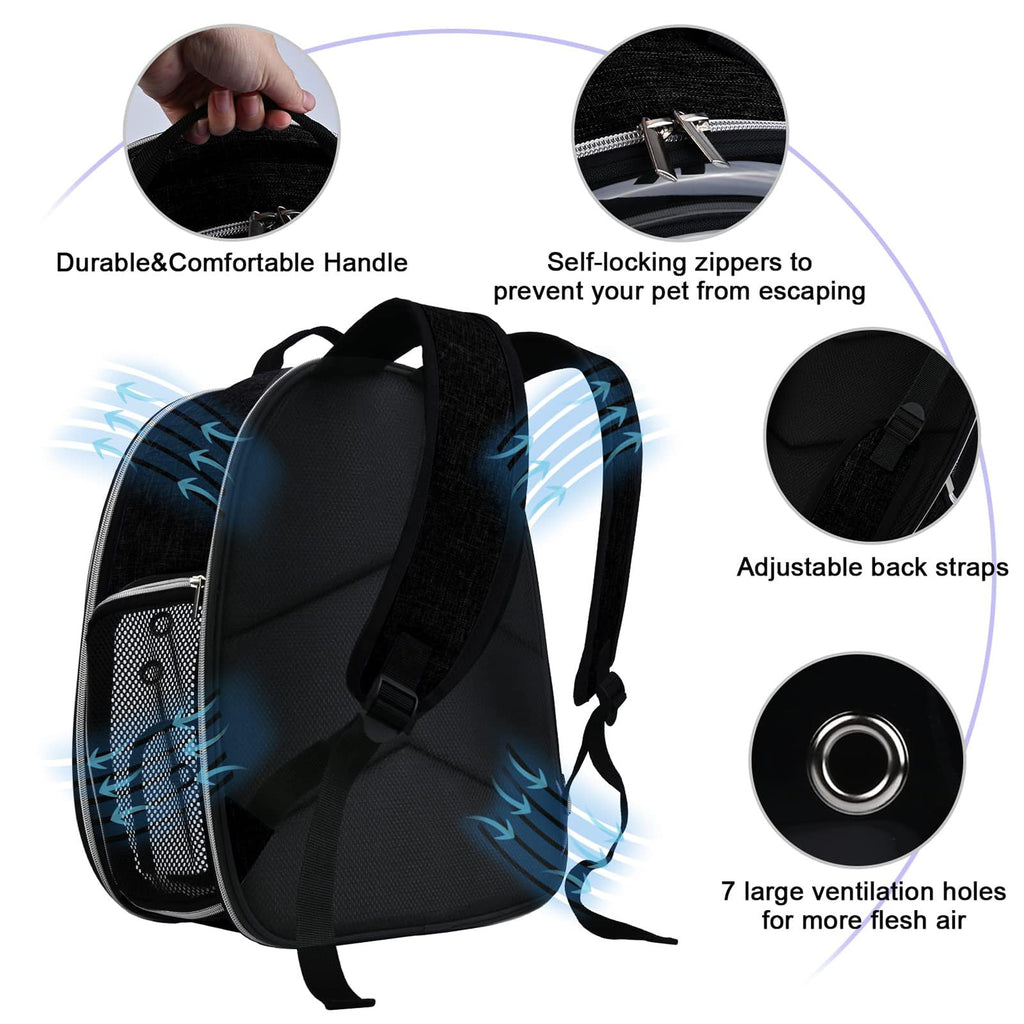 Cat Carrier Backpack Bubble 18 Lbs Black H26864