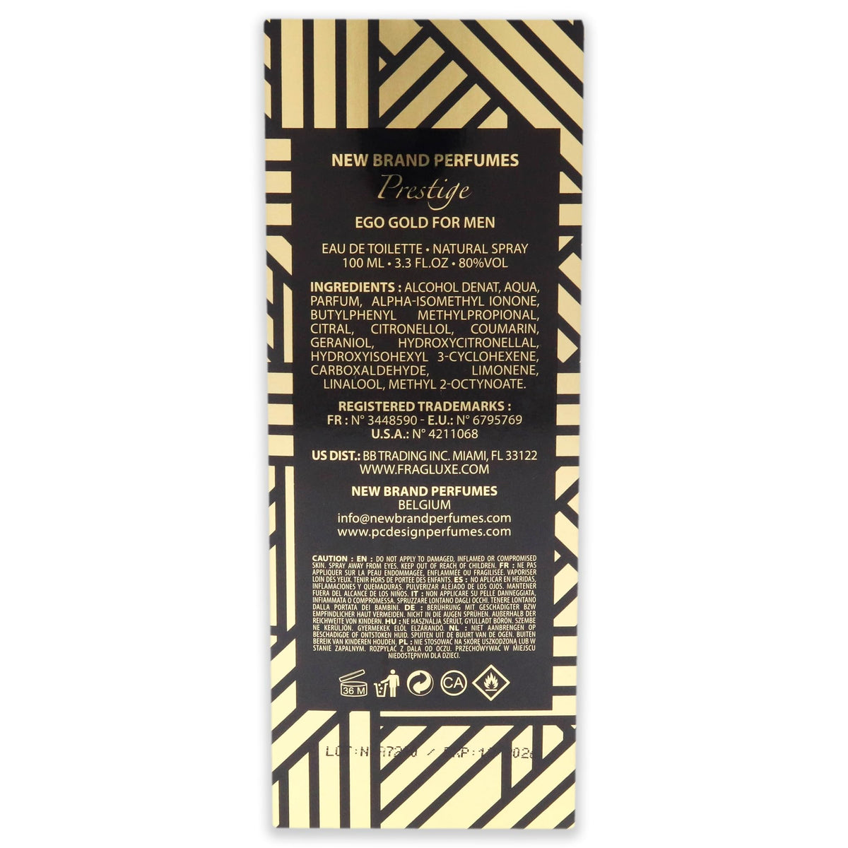 Perfumes Ego Gold EDT Spray Men 3.3 oz X458