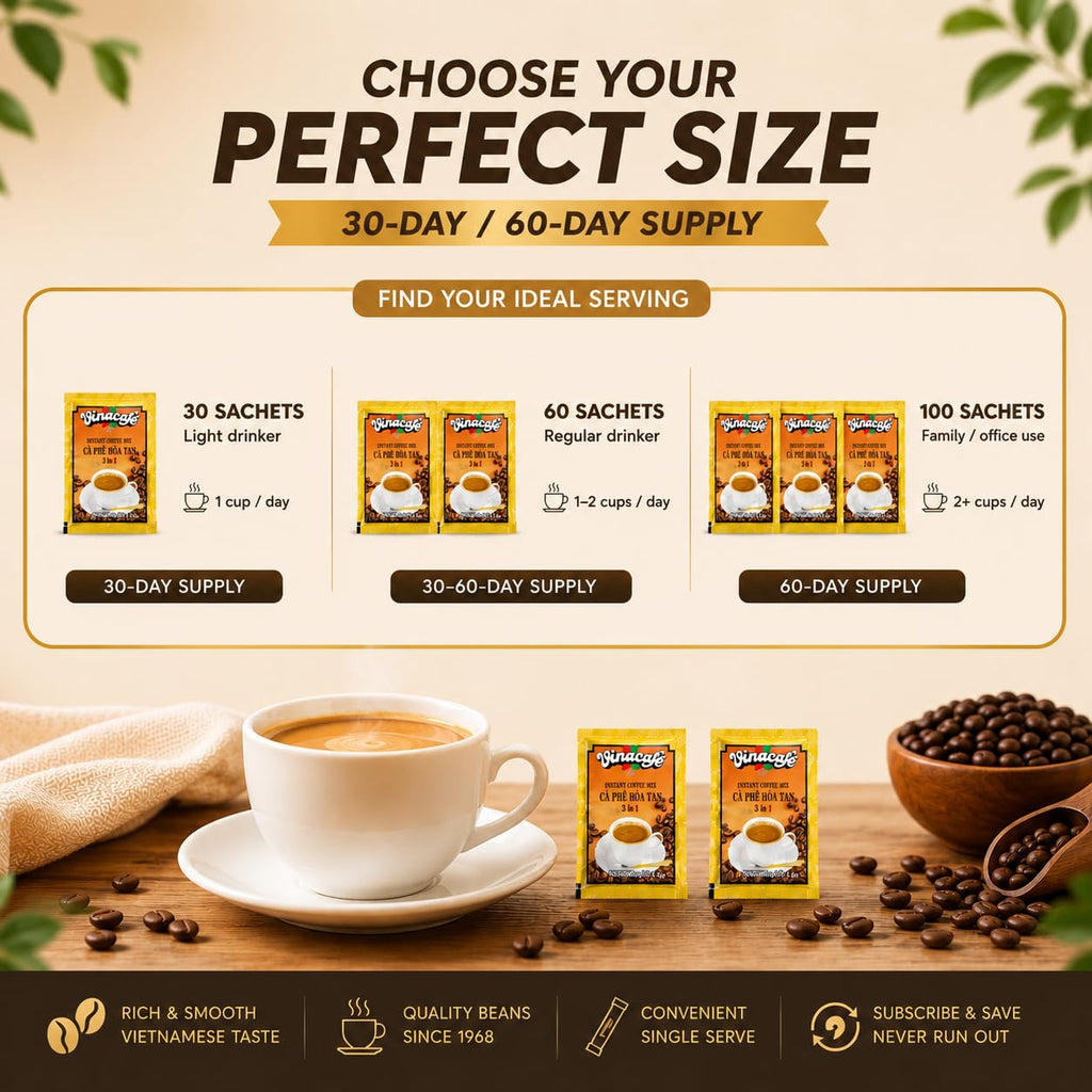 Instant Coffee Packets 3 in 1 Medium Roast Pack of 2 V6775