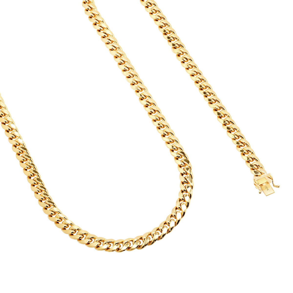 10k Yellow Gold Cuban Link Chain Necklace H990