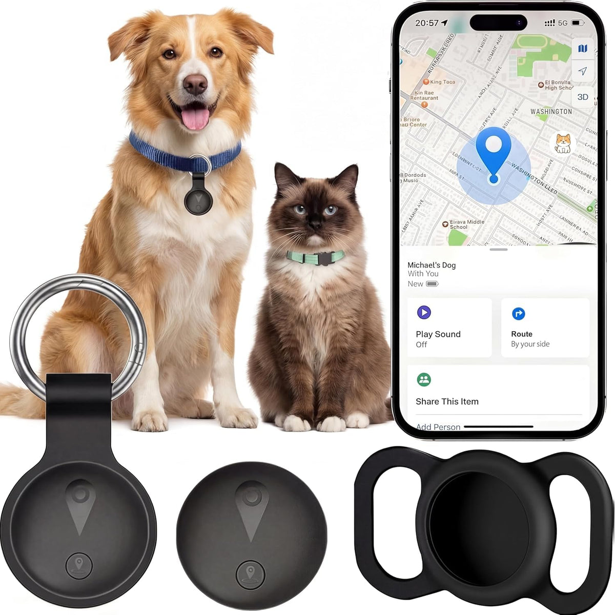 GPS Tracker for Dogs, Smart Collar with Real-Time Locator with Holder U32631