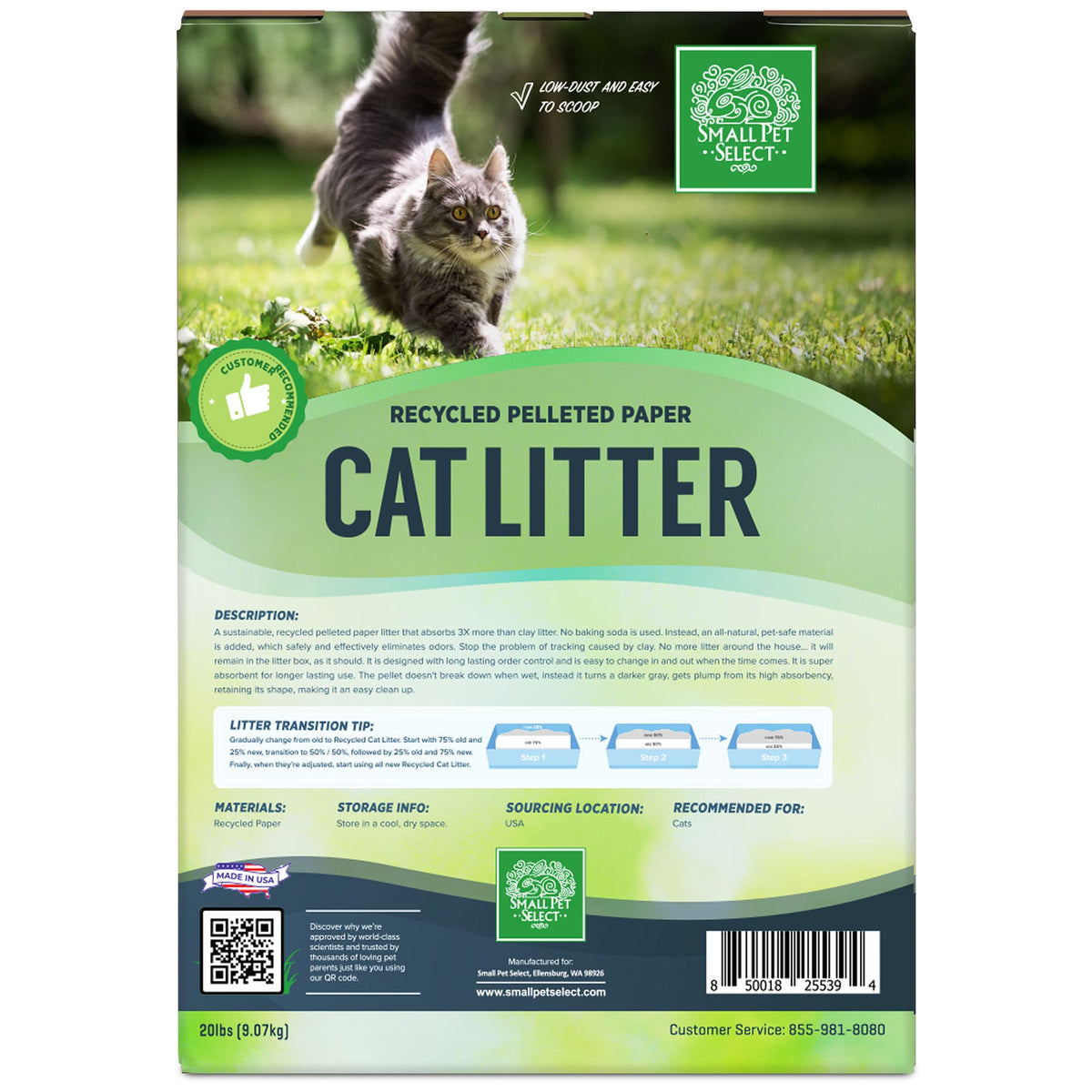 Recycled Paper Cat Litter, Non-Clumping, 20 lb L361