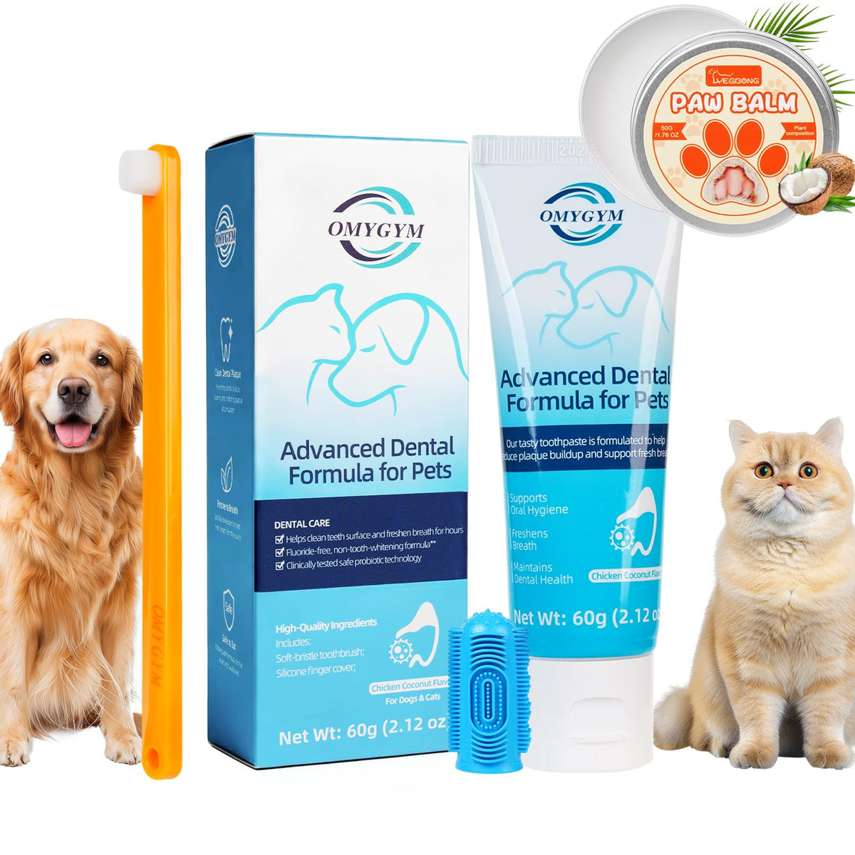 Coconut Chicken Flavor Dog Toothpaste with Toothbrush Kit 2.1oz E774963