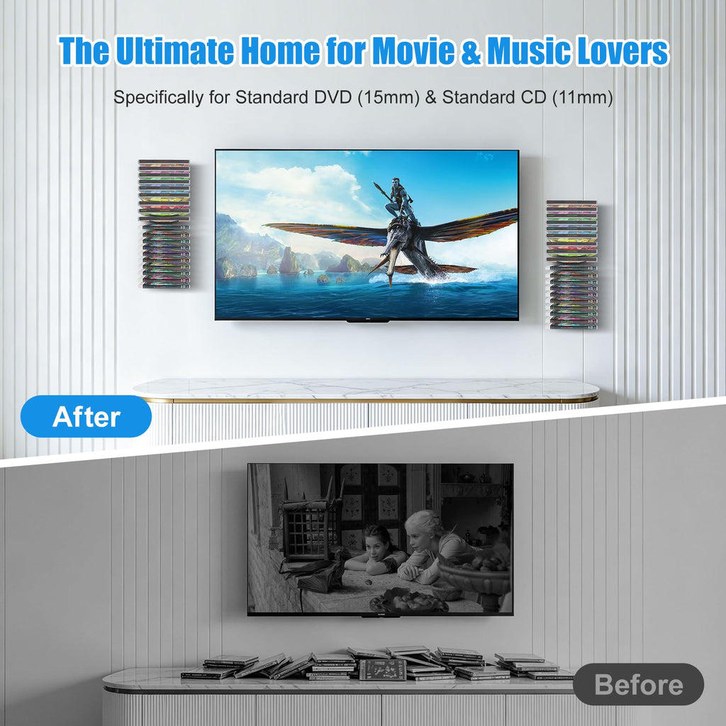 4 Pack Wall Mount Metal DVD Shelf P272904
