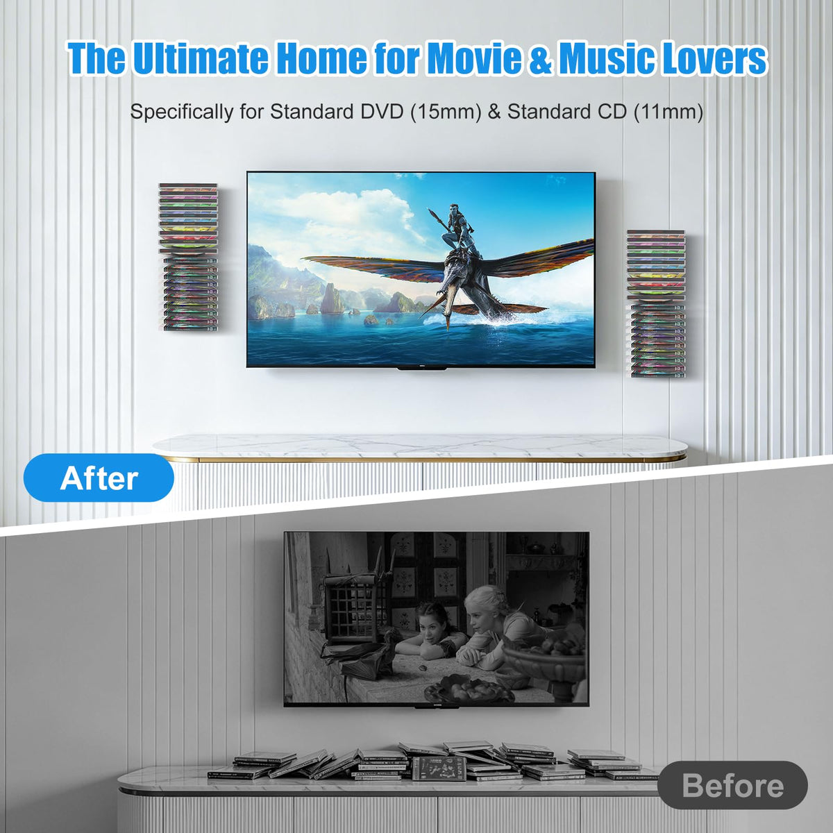 4 Pack Wall Mount Metal DVD Shelf P272904