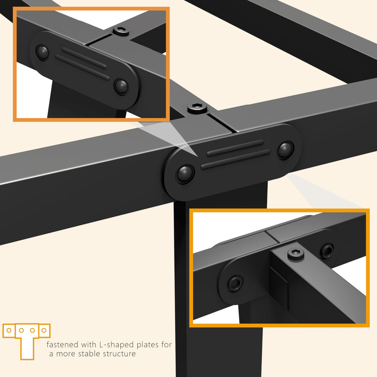 14 Inch Twin Size Grey Metal Bed Frame W792