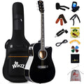 Glossy Black 4/4 Full Size 6 Steel-String Acoustic-Electric Guitar J56393