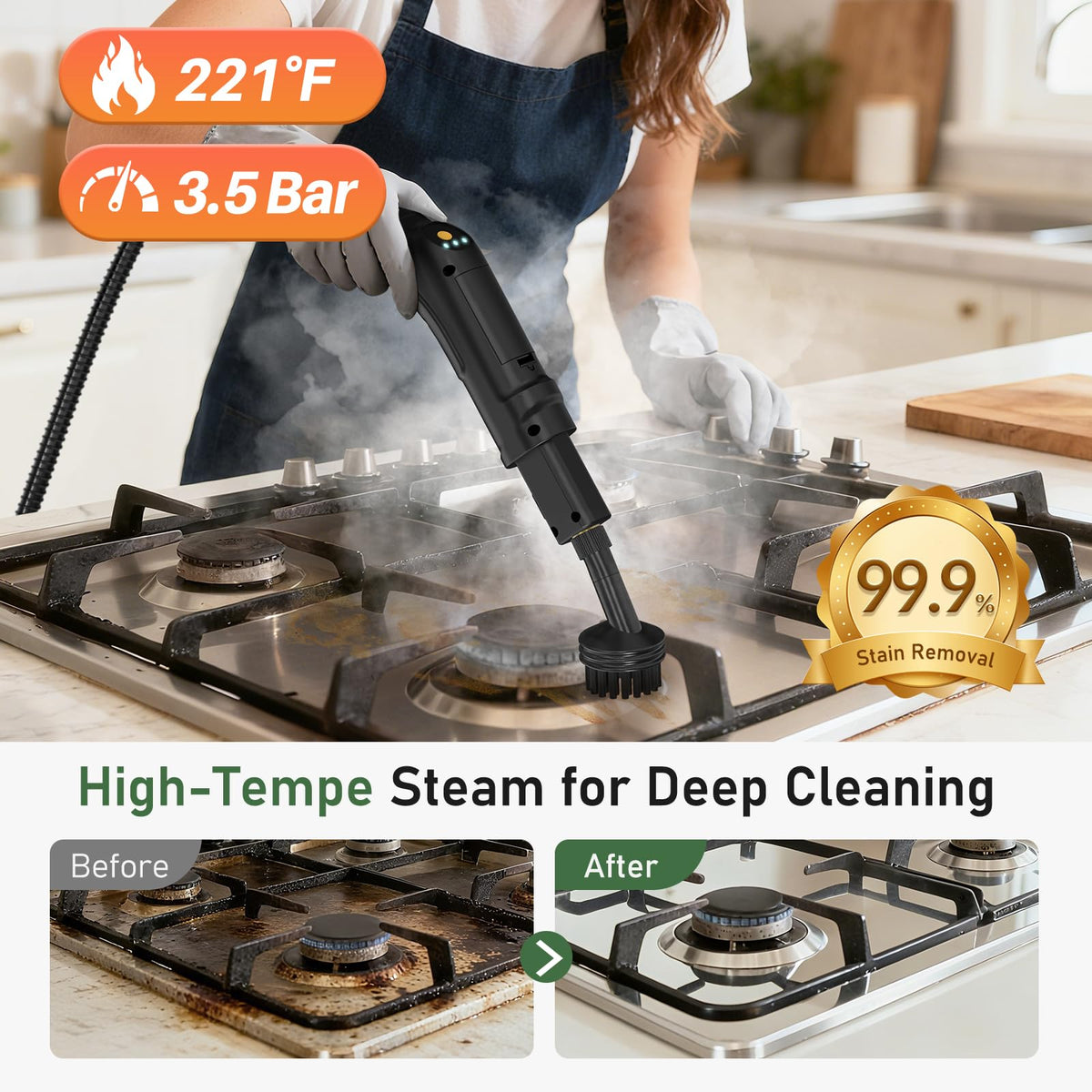 14 IN 1 Steam Cleaner Mop, Handheld Steamer, 1.6L Tank Q862