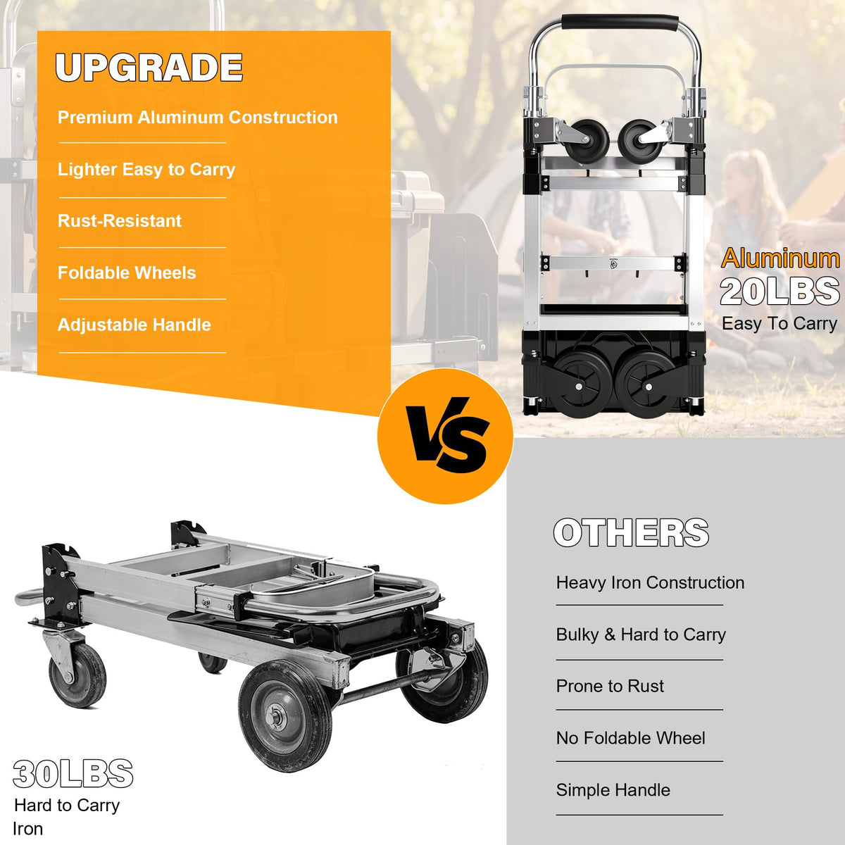 3 in 1 Convertible Folding Hand Truck with 2 Straps O286