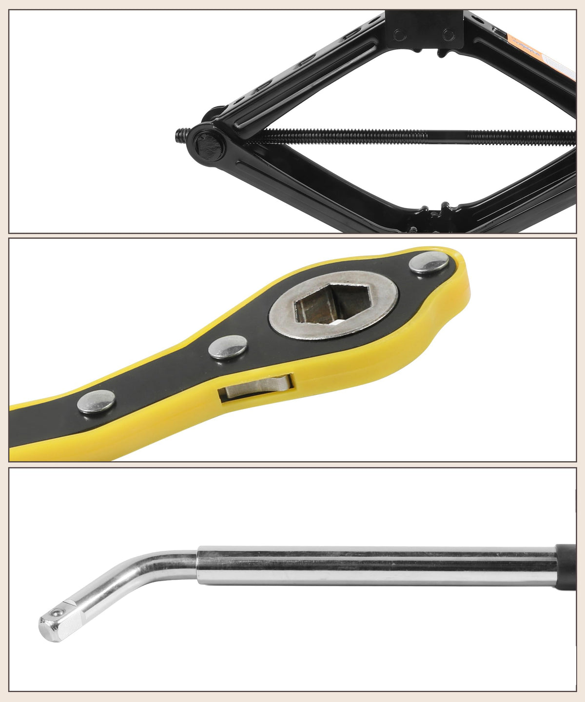 2 Ton Scissor Jack Lift with Lug Wrench V6512