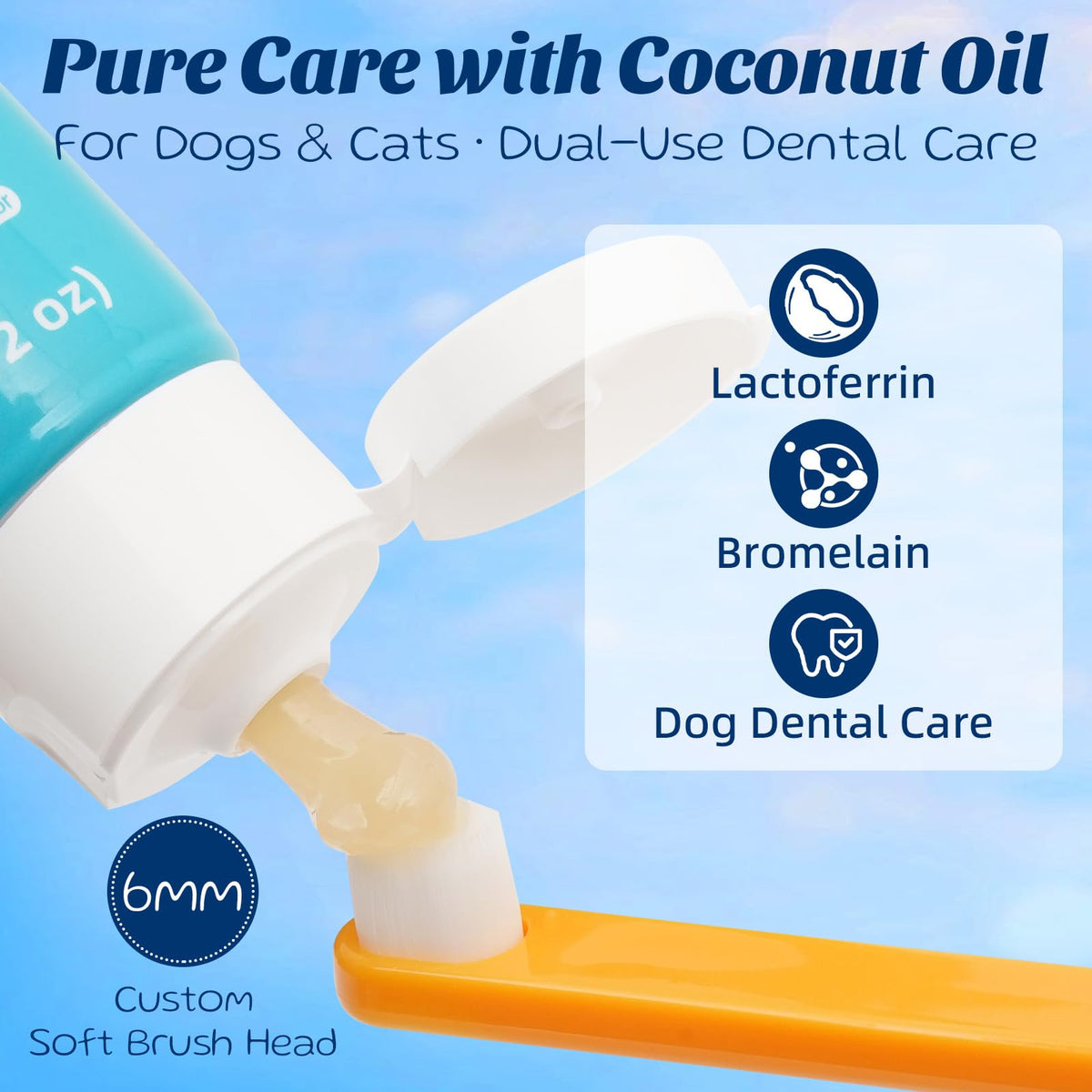 Coconut Chicken Flavor Dog Toothpaste with Toothbrush Kit 2.1oz E774963