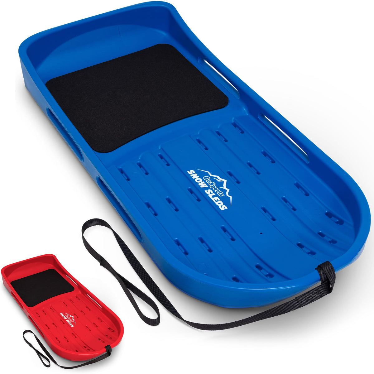 2 Person Snow Sled with Pull Strap and Padded Seat O4109