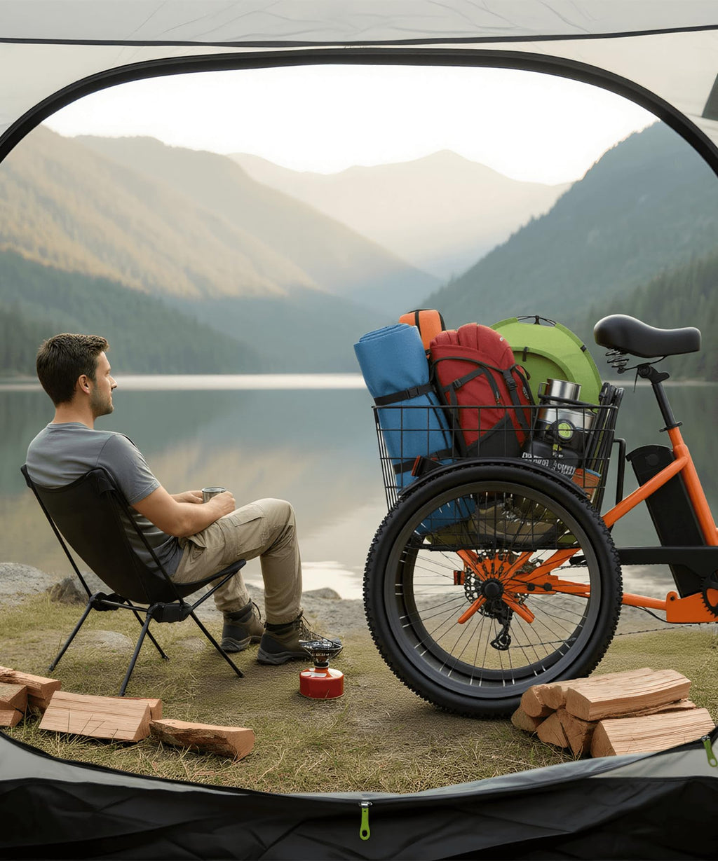 Electric Tricycle for Adults, 600W Folding, 24" 499Wh, 15.5MPH, Removable Battery, 3 Wheel, Blue C4130