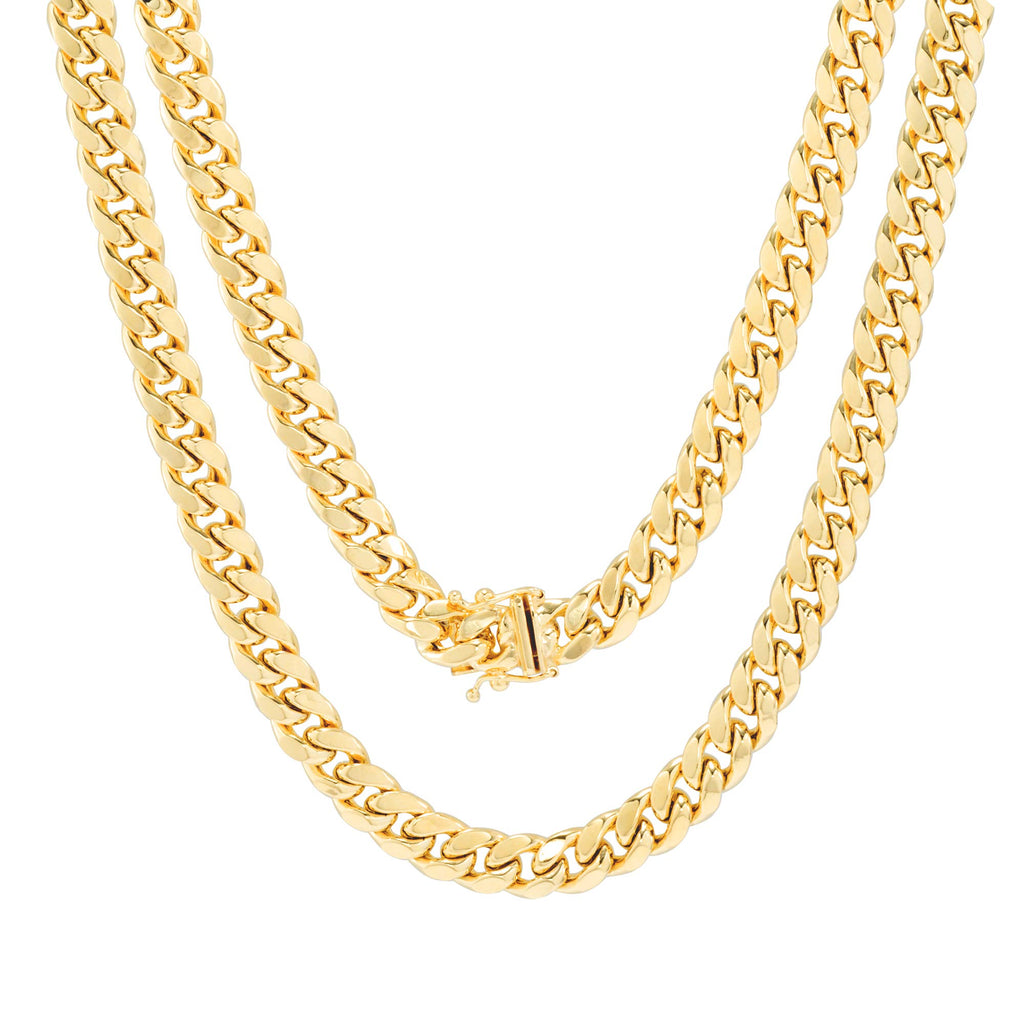 10k Yellow Gold Cuban Link Chain Necklace H990