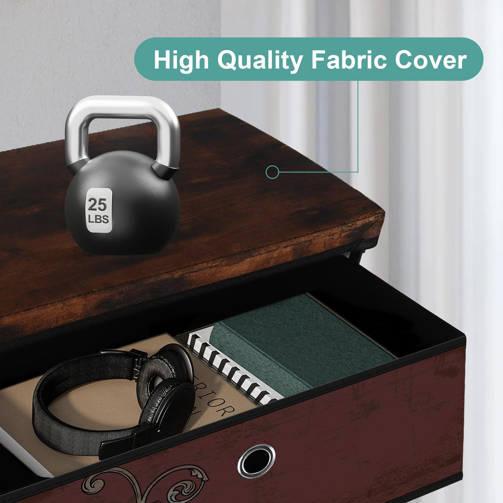 3 Drawer Fabric Nightstand O993