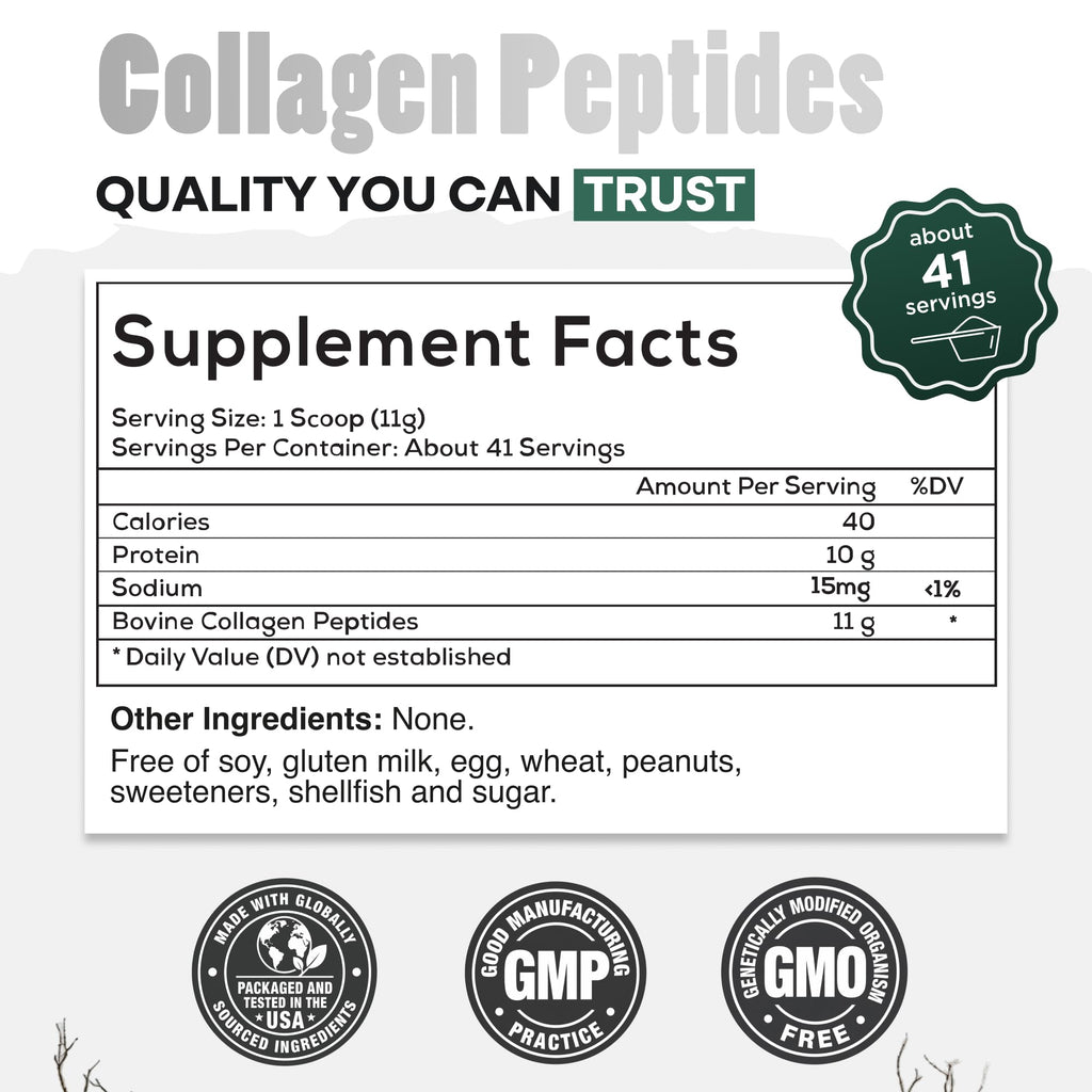 Collagen Peptides Powder Grass-Fed Hydrolyzed 16oz R645