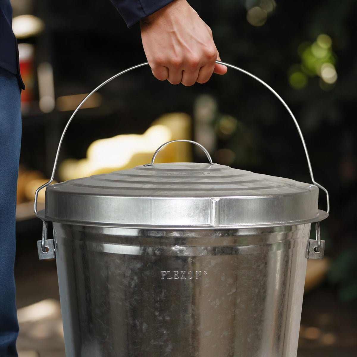 6.6 Lb Stainless Steel Hanging Poultry Feeder with 10 Gallon Storage Bucket C70713