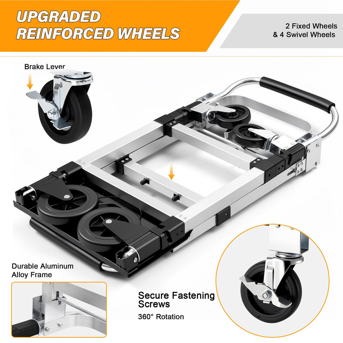 3 in 1 Convertible Folding Hand Truck with 2 Straps O286