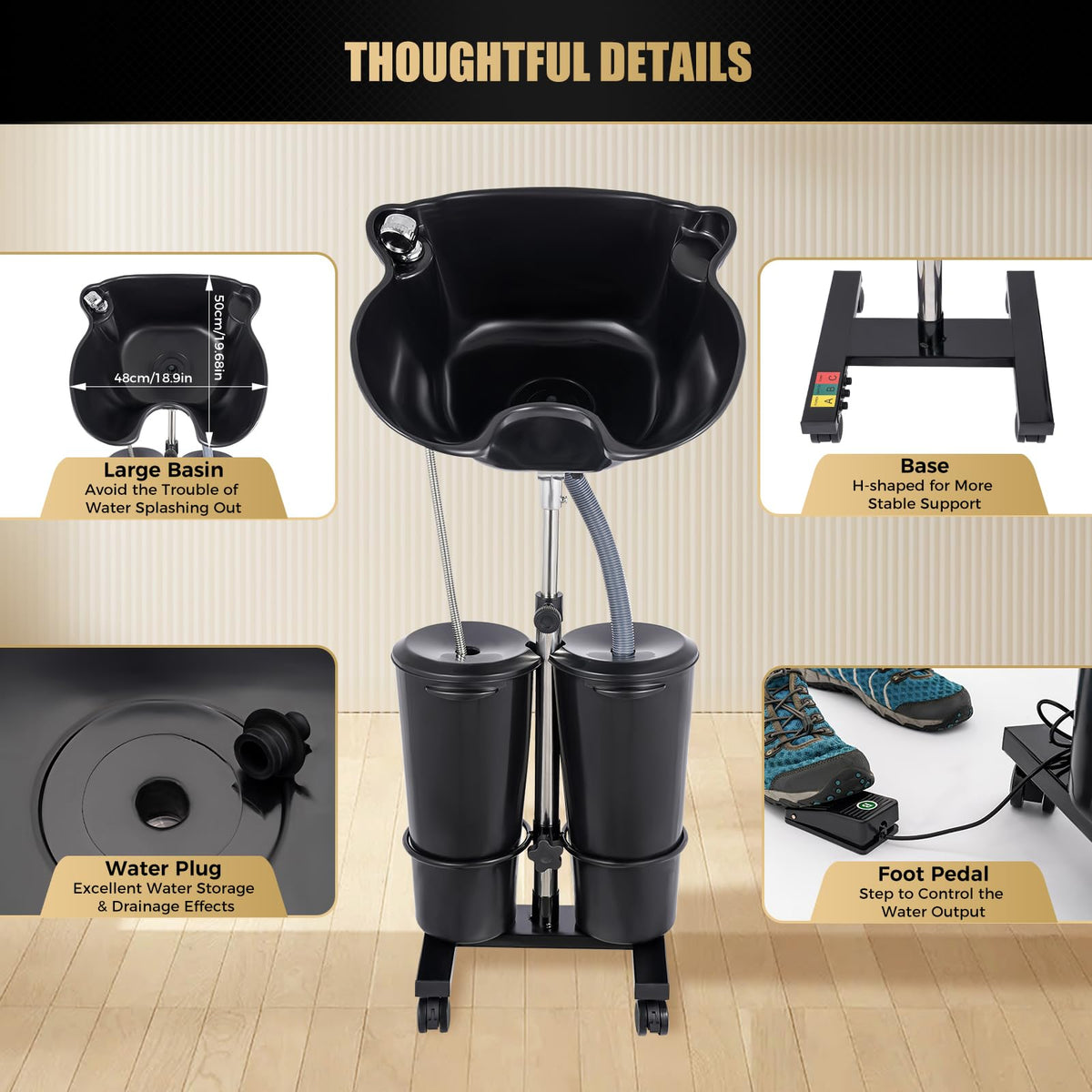 Portable Shampoo Bowl with Electric Pump Q698127