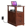 End Table with Charging Station & 2 Drawers V201