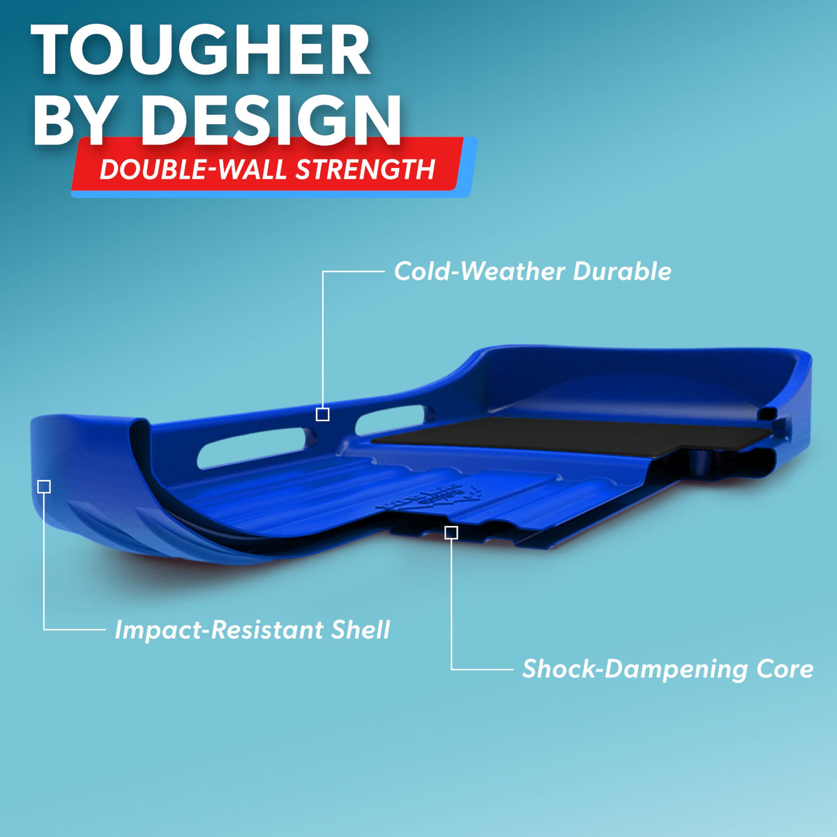 2 Person Snow Sled with Pull Strap and Padded Seat O4109