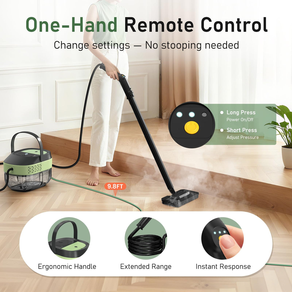 14 IN 1 Steam Cleaner Mop, Handheld Steamer, 1.6L Tank Q862