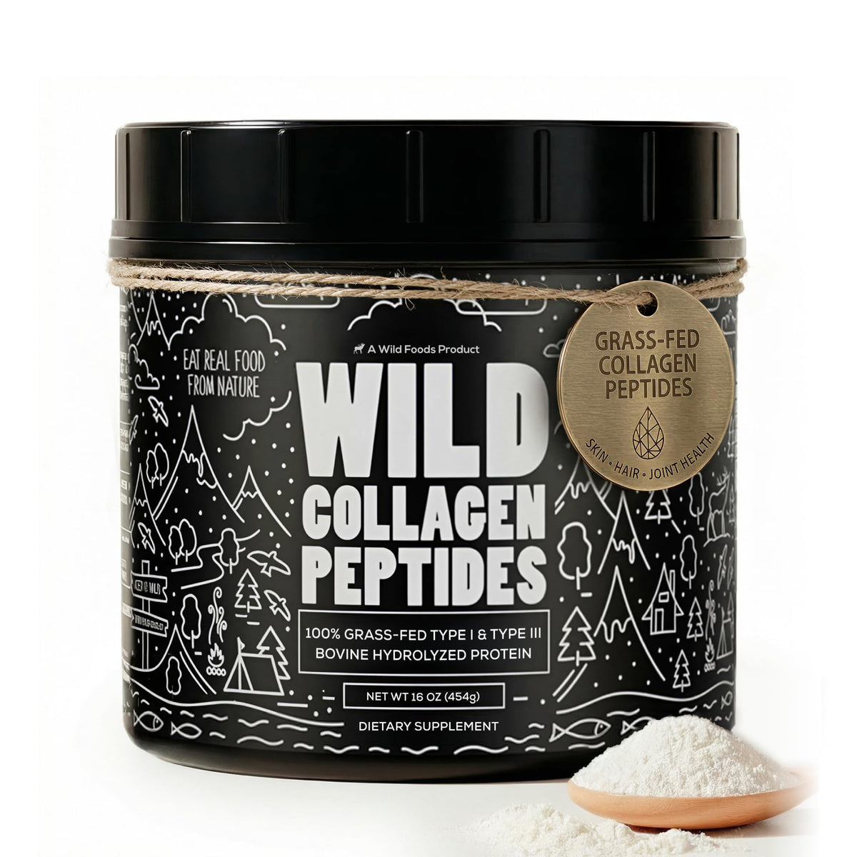 Collagen Peptides Powder Grass-Fed Hydrolyzed 16oz R645