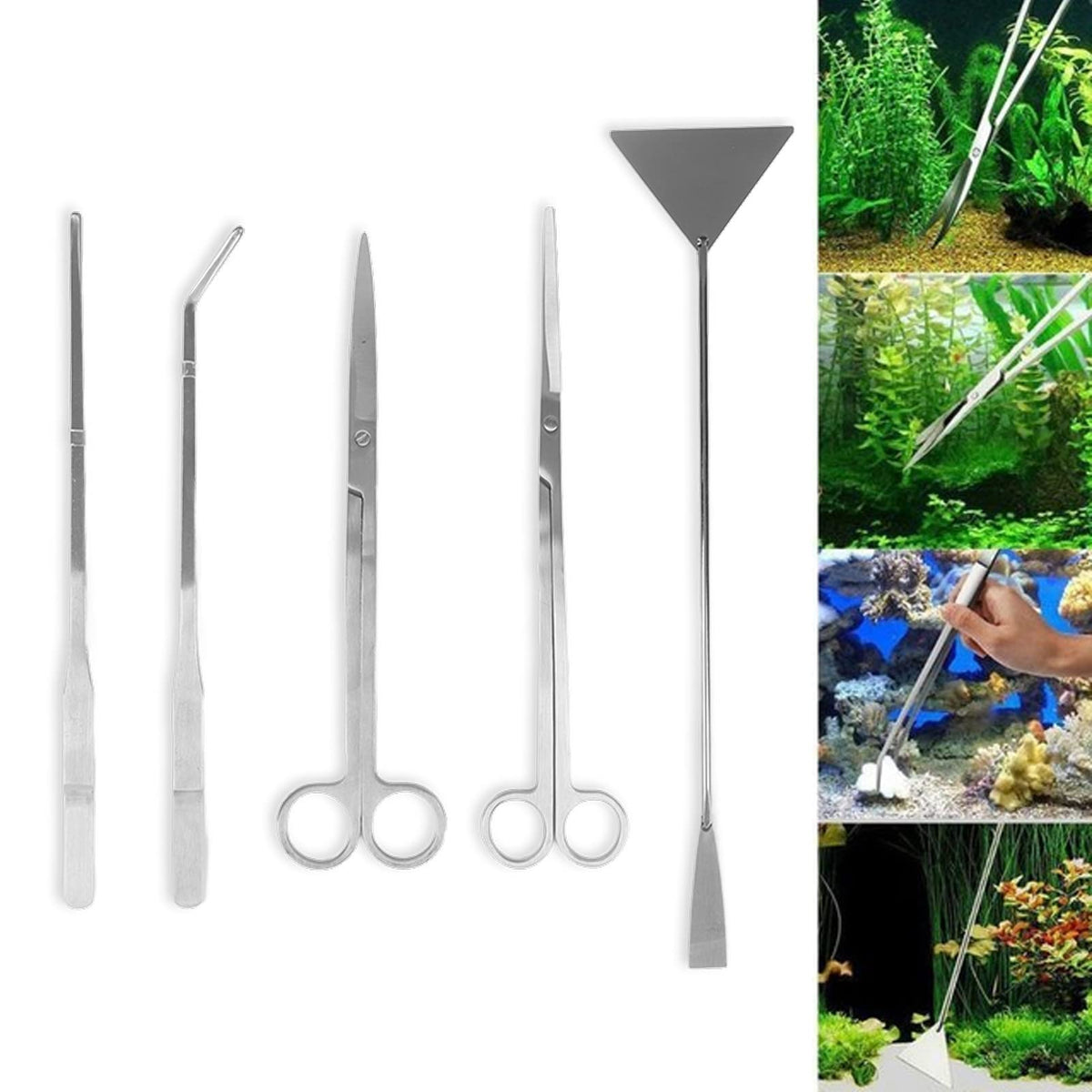 5 in 1 Stainless Steel Aquarium Aquascaping Kit S5374