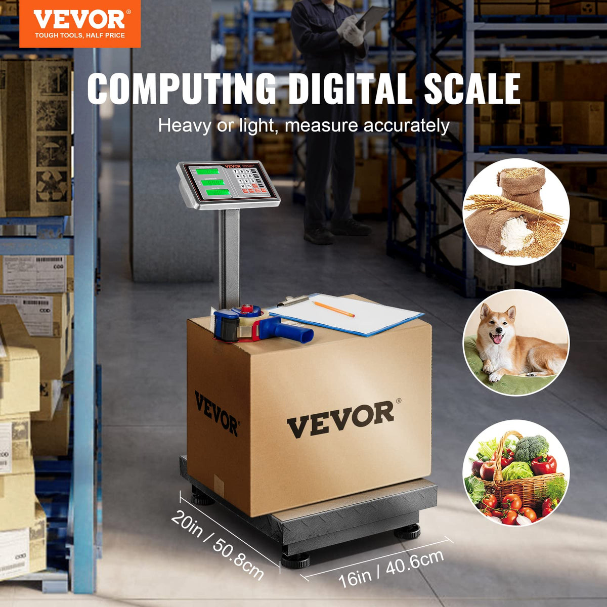 660 lbs Stainless Steel Digital Platform Scale K60574