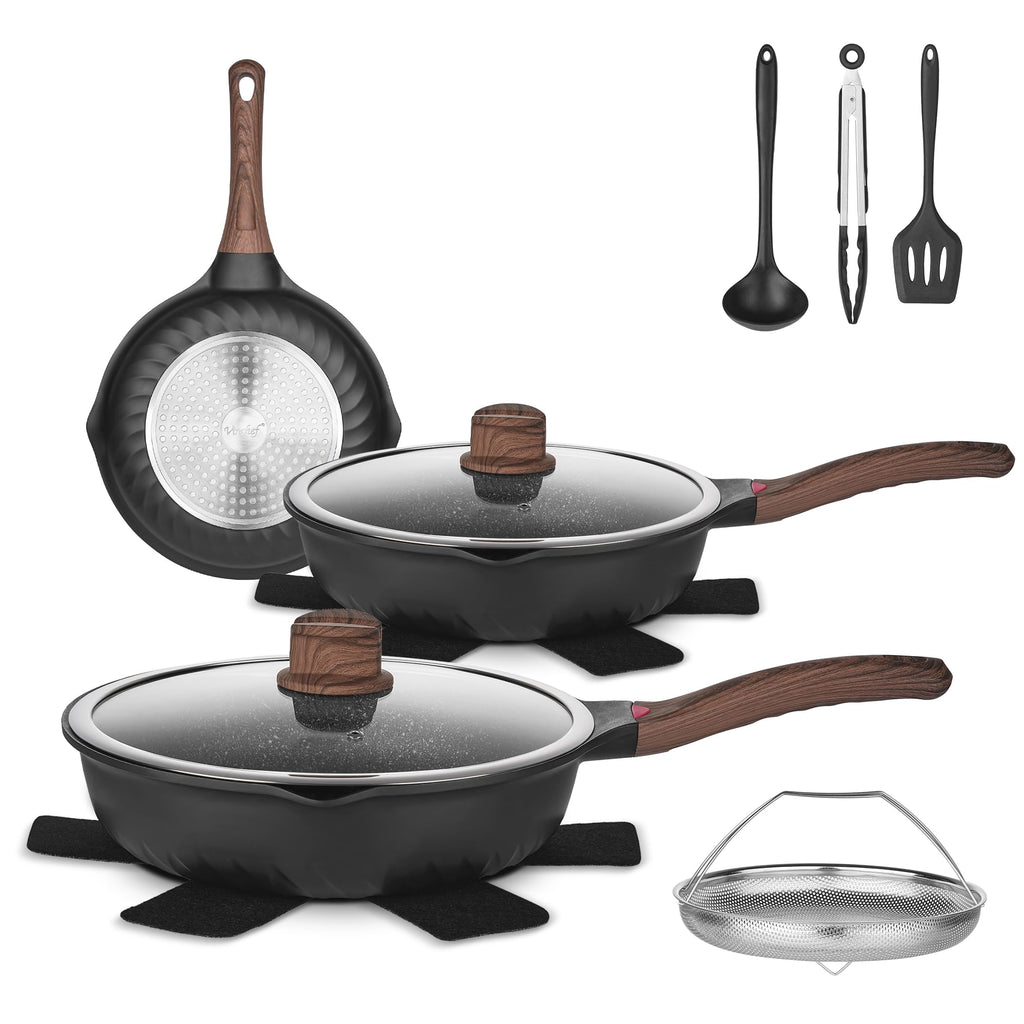12 Pc Nonstick Deep Frying Pan Cookware Set B6975