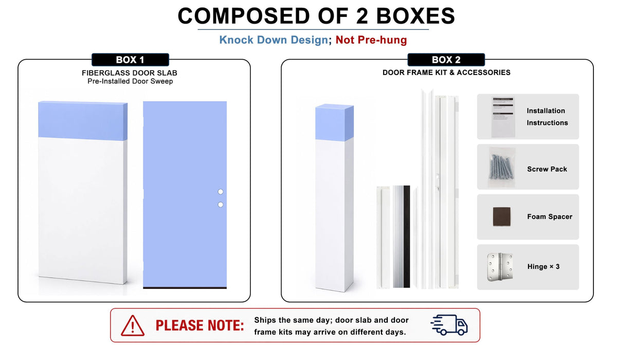 Fiberglass Door with Frosted Glass A5883