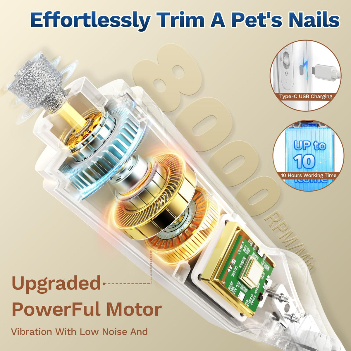 2-in-1 Dog Nail Clippers & Grinder with LED Light D610