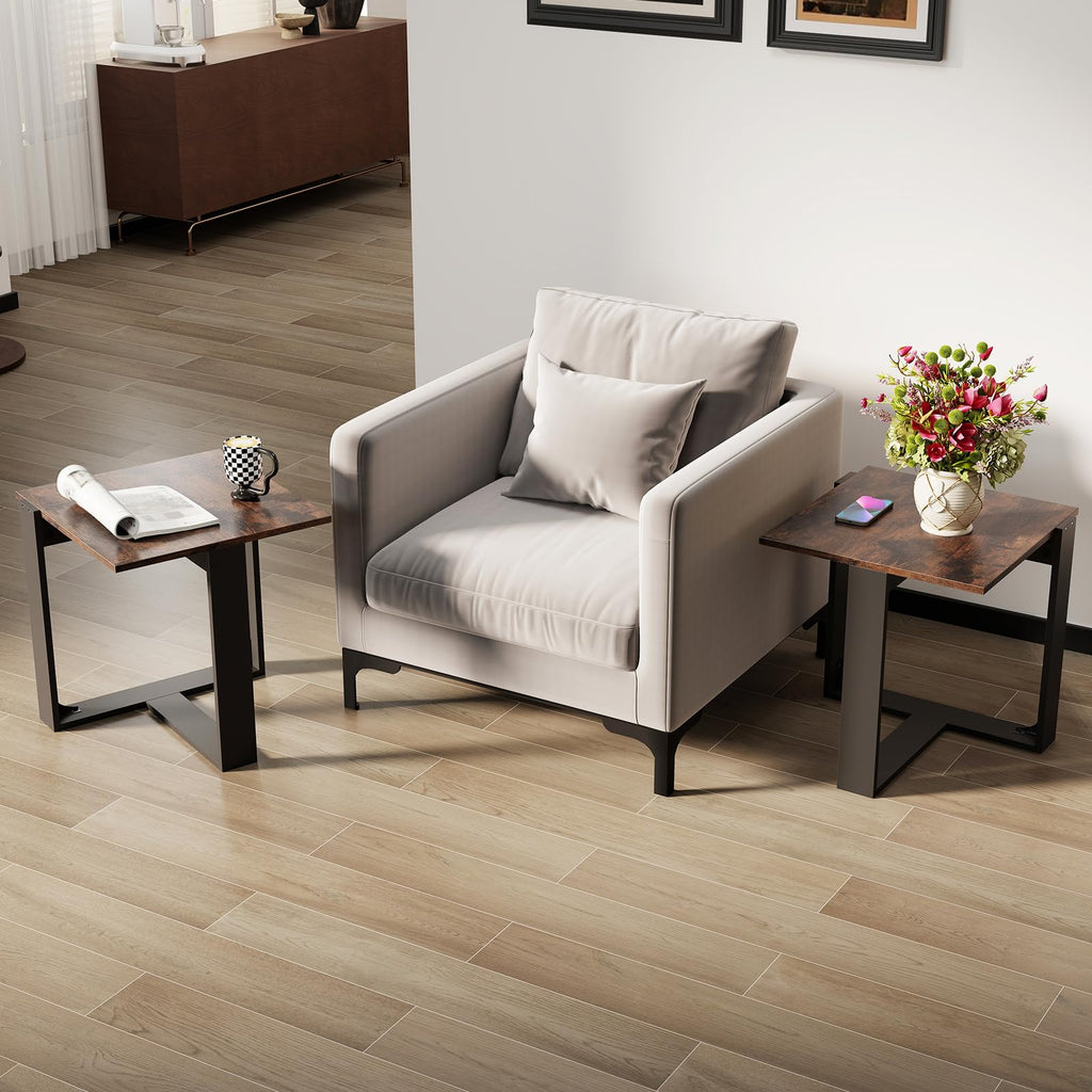 Set of 2 Square Wood Side Tables Y678503