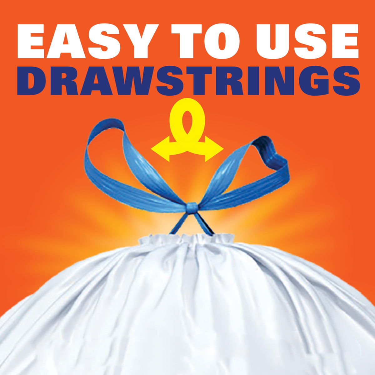13G Tall Kitchen Trash Bags, White, Unscented, 90ct P289303