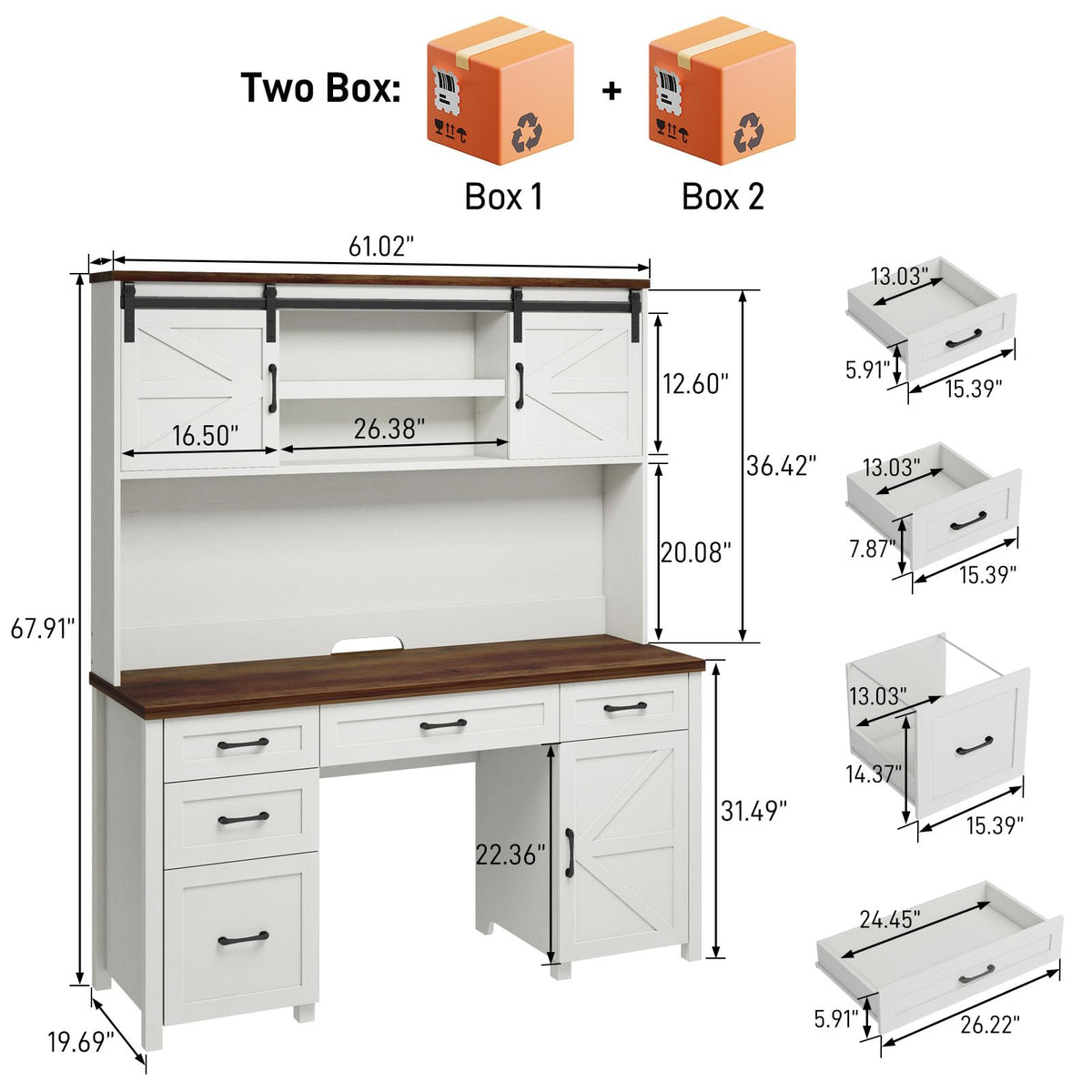 67" H Executive Desk with File Drawer V21775
