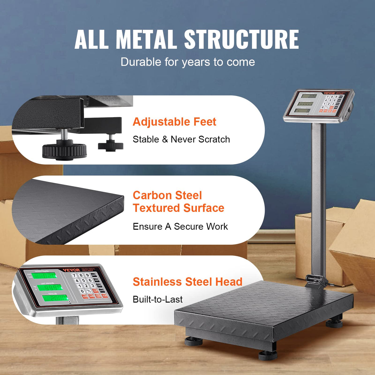660 lbs Stainless Steel Digital Platform Scale K60574