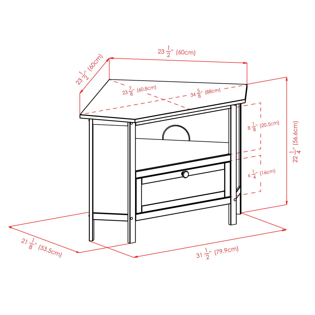 Corner TV Stand, Espresso S336