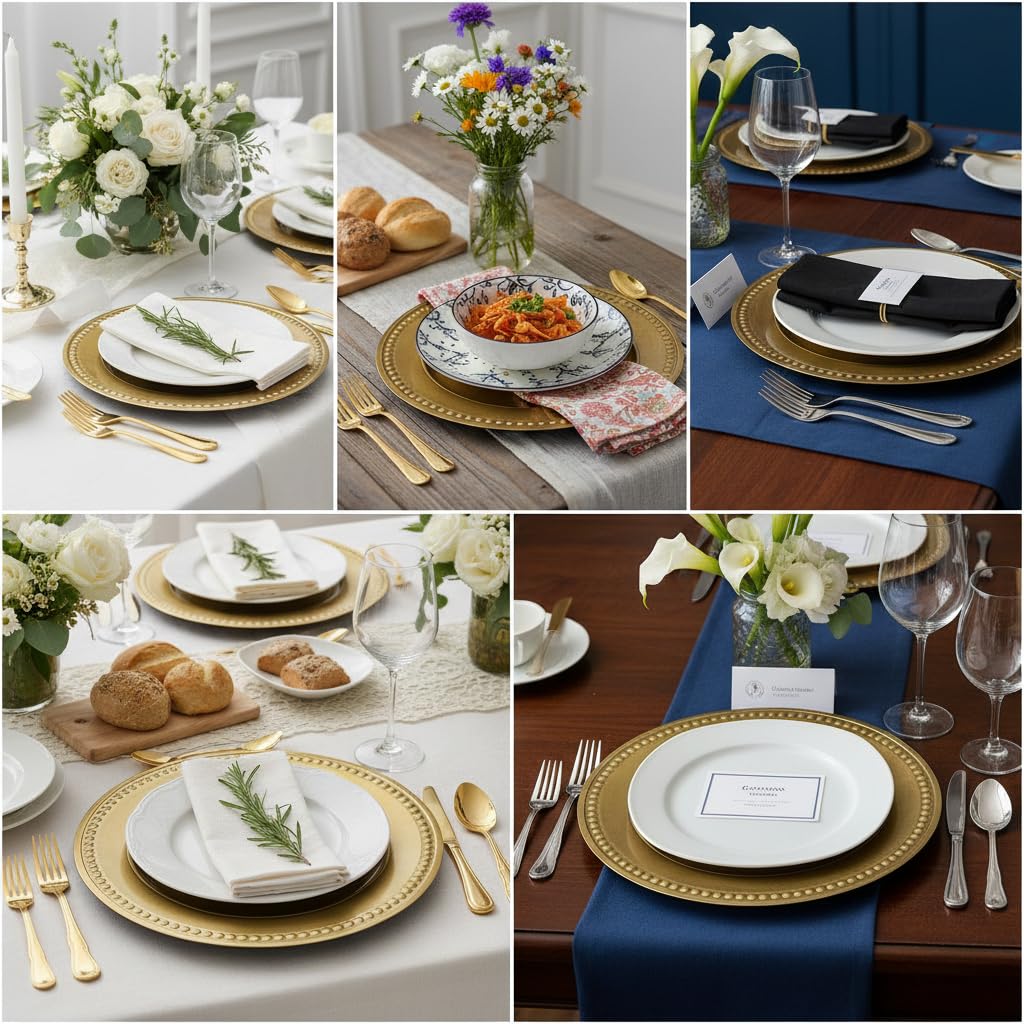 Gold Charger Plates Set of 12 G9465