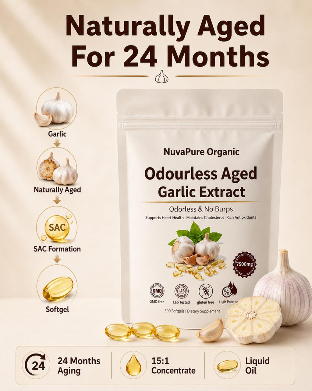 Odorless Aged Garlic Extract Capsules V745082