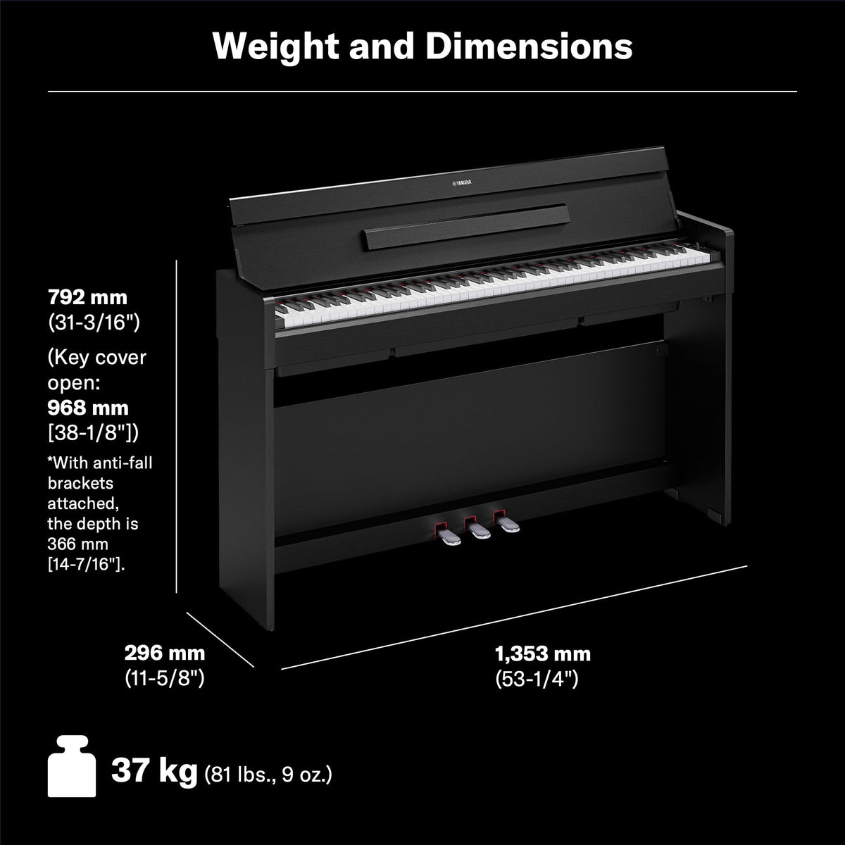 88-Key Weighted Digital Piano with 3-Pedal Unit in White Birch P35518