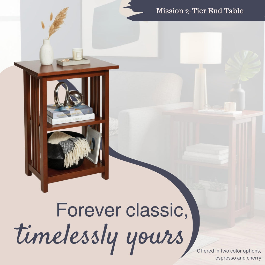 Cherry 3-Tier End Table O86092