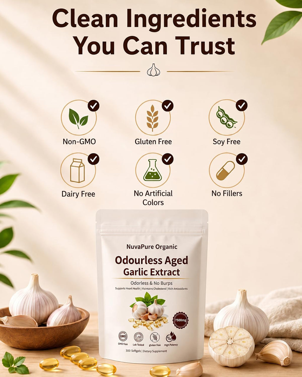 Odorless Aged Garlic Extract Capsules V745082
