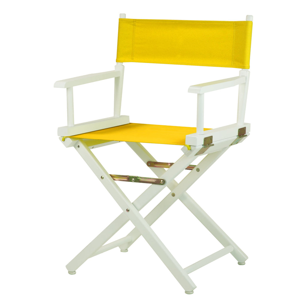 White Frame-Gold Canvas Director Chair A78917